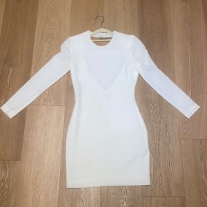 Iro white long sleeve open back dress